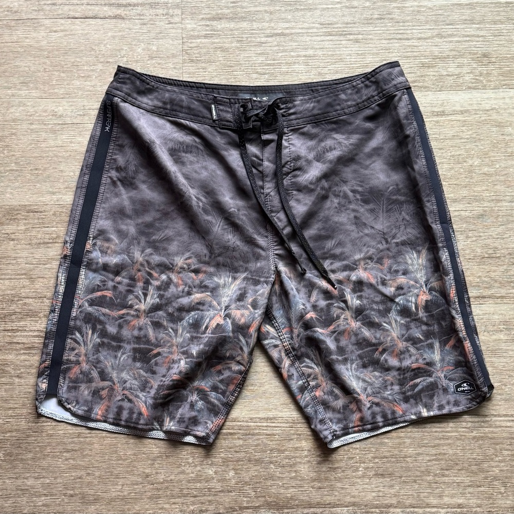 O'Neill Gray and Black Board Shorts Swimwear